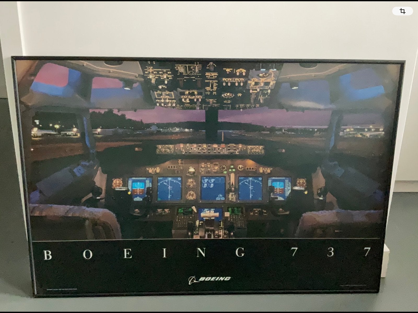 Boeing 737  cockpit poster/foto, Ophalen, Zo goed als nieuw, Kaart, Foto of Prent