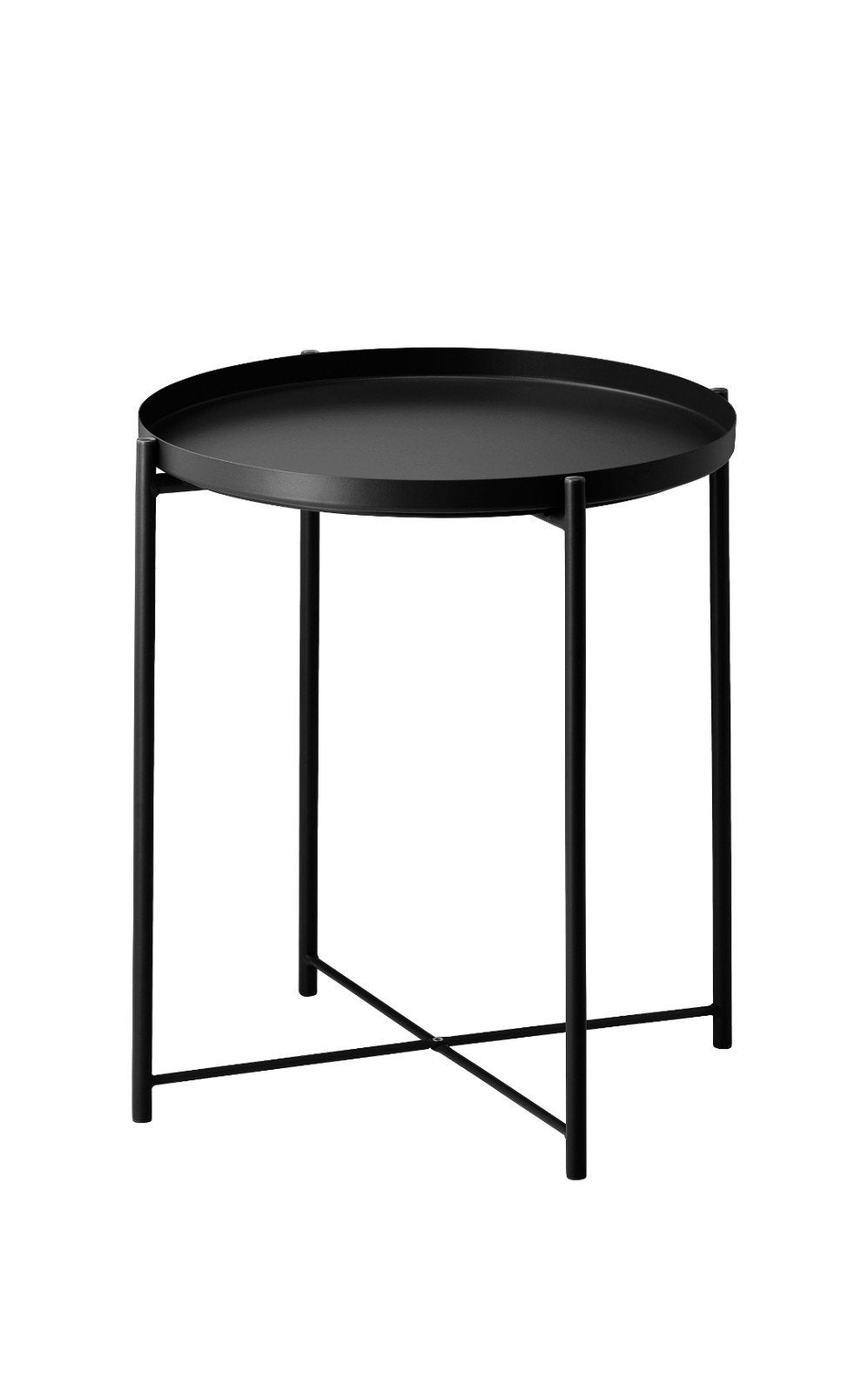 IKEA Gladom Bijzettafel - Zwart, Rond, Metaal, Minder dan 55 cm, Gebruikt, Modern, Scandinavisch, Metaal of Aluminium