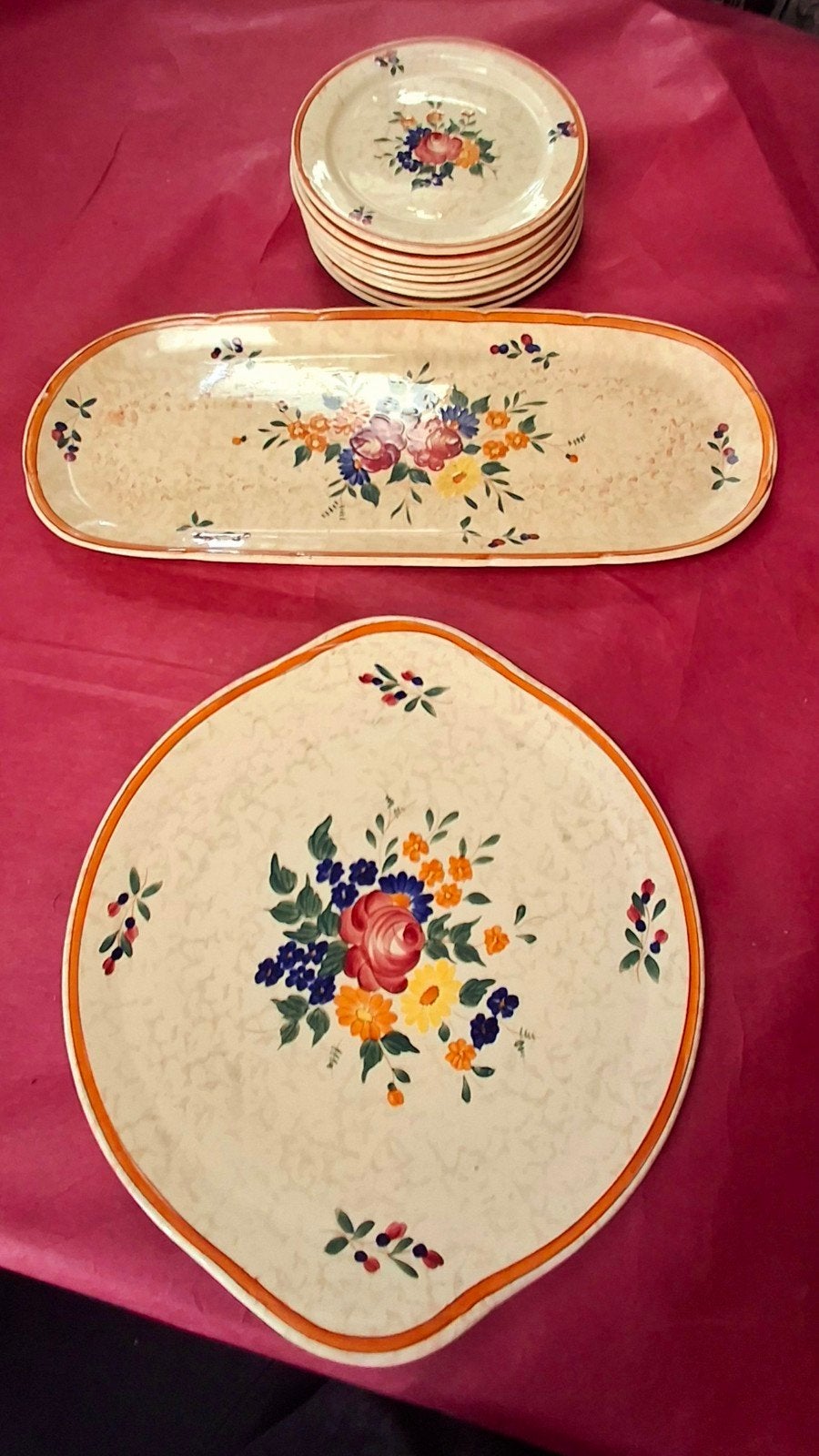 vintage frans "Mistral"-servies Faience de Longchamp '40/'50, Antiek en Kunst, Ophalen of Verzenden