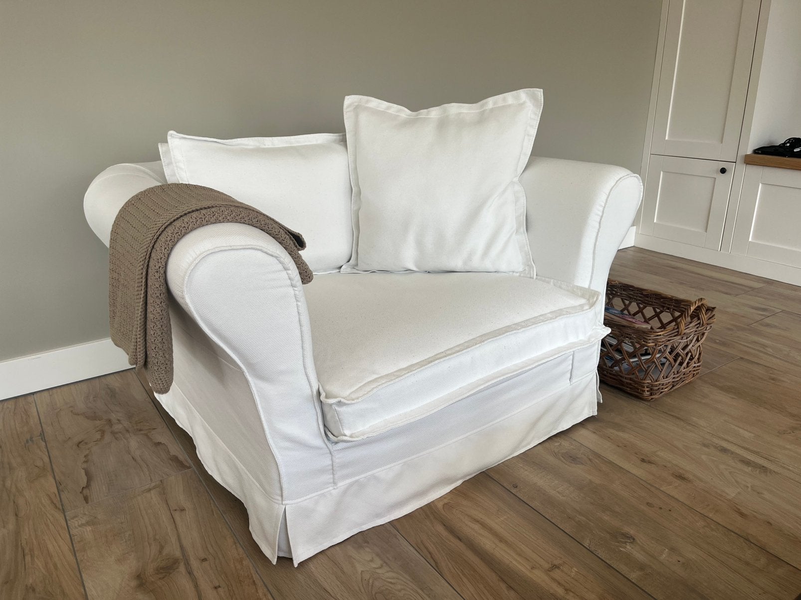 RIVIERA MAISON witte loveseat LANDELIJKE stijl, Ophalen, 75 tot 100 cm, Zo goed als nieuw, Minder dan 150 cm
