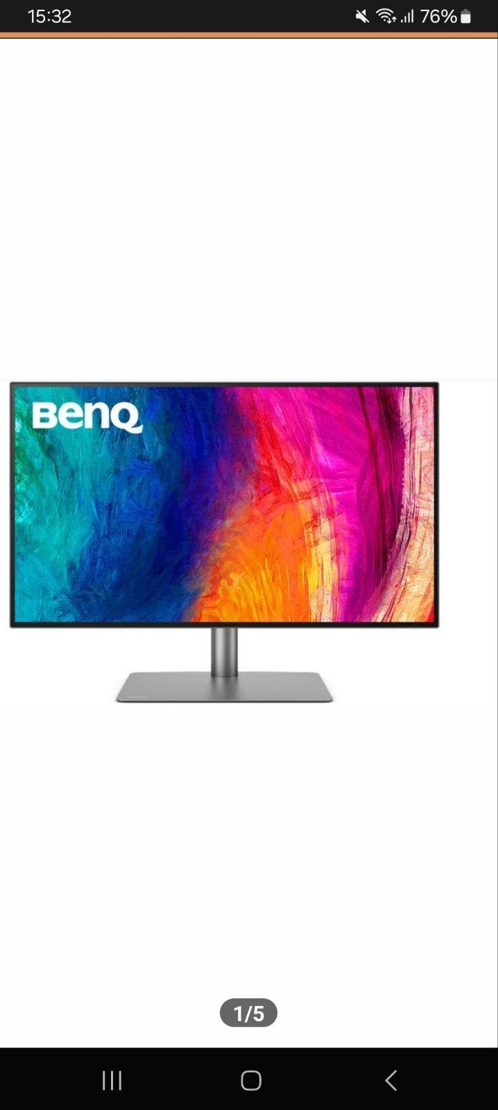 BenQ DesignVue PD3225U 32 inch 4K Monitor, IPS, 5 ms of meer, 60 Hz of minder, BenQ