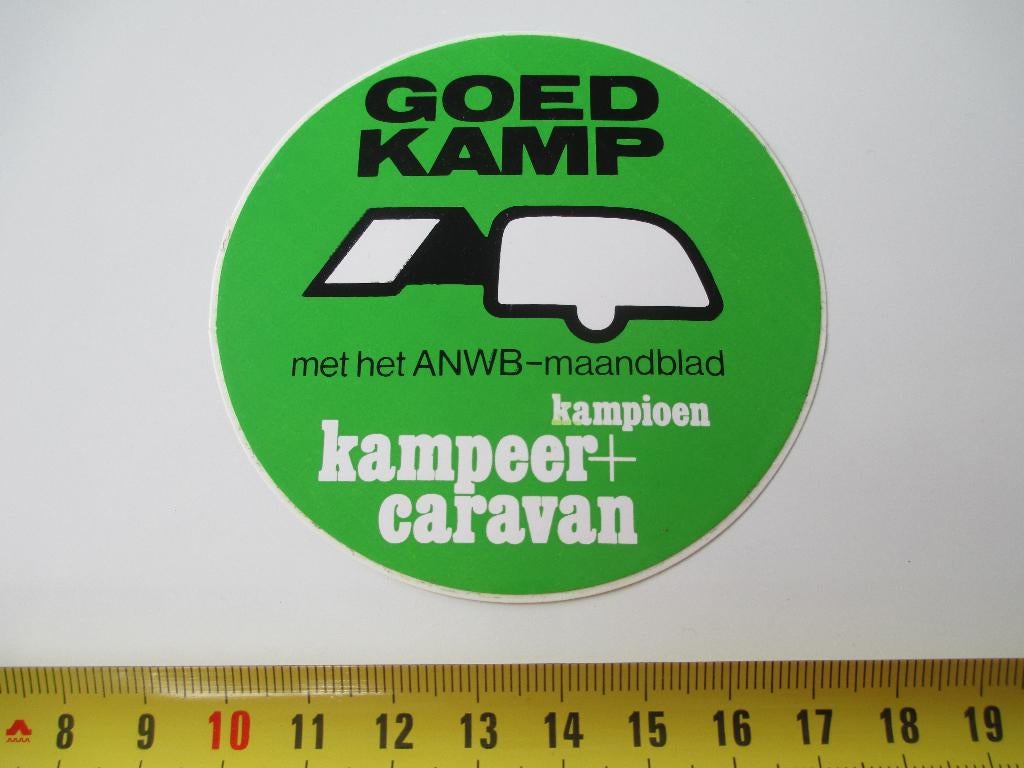 sticker COMP KAMP ANWB Kampeer + Caravan maandblad, Ophalen, Zo goed als nieuw