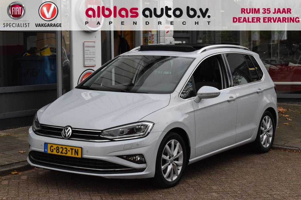 Volkswagen Golf Sportsvan Highline|Dak|Trekh.|ACC|Carplay|Ma, Auto's, Volkswagen, Stof, 4 cilinders, 150 pk, Wit