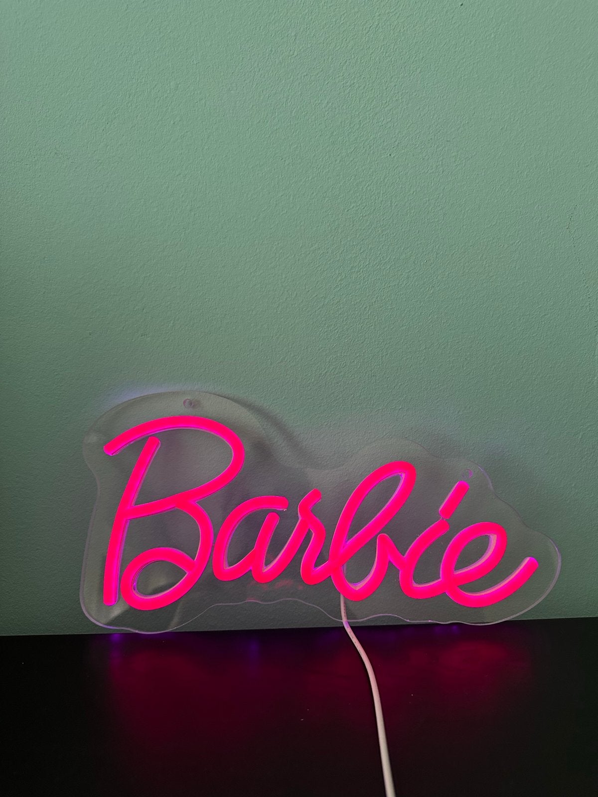 BARBIE - Neon Lamp | LED | Y2K | Mattel | Pink | Nachtlampje, Roze, Nieuw, Ophalen of Verzenden, Wandlamp