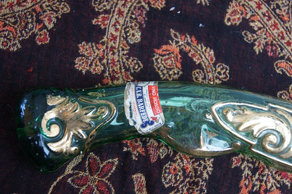 Geweerfles/groen glas Visfles / karaf met beker, Ophalen of Verzenden