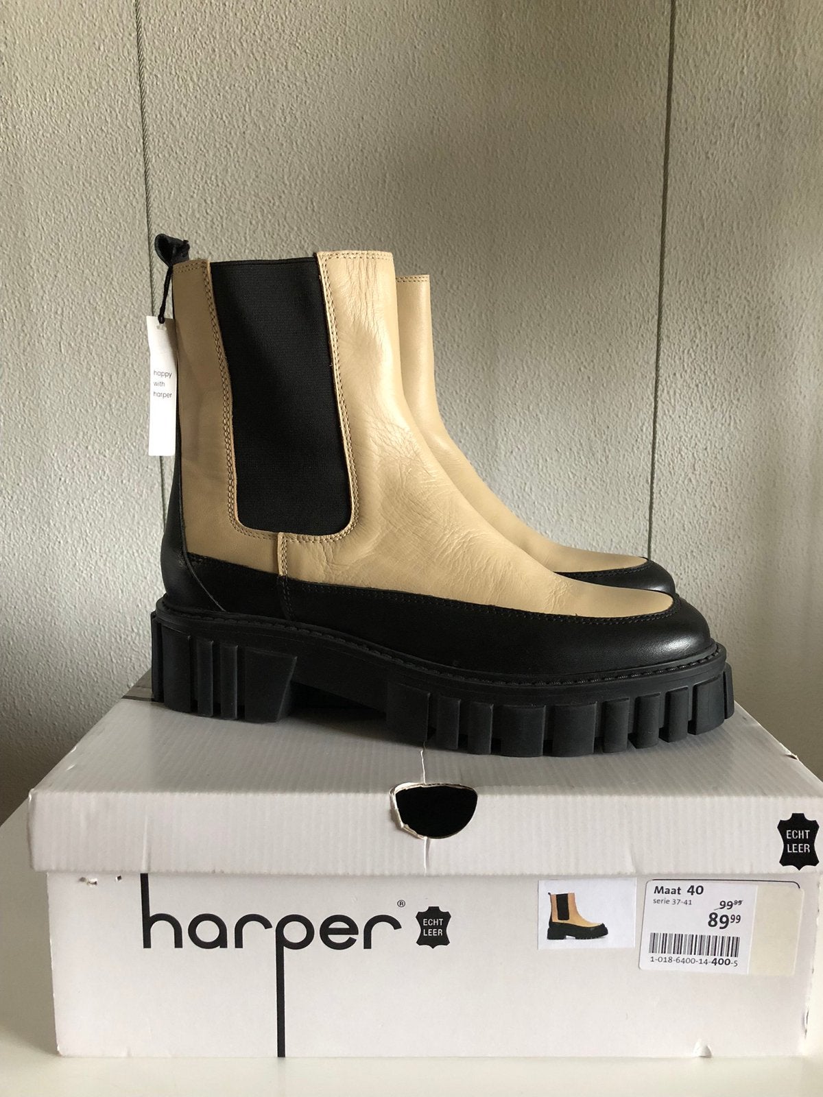 Harper beige laarzen, maat 40, 41. Nieuw!!, Beige, Lage of Enkellaarzen, Nieuw, Ophalen of Verzenden