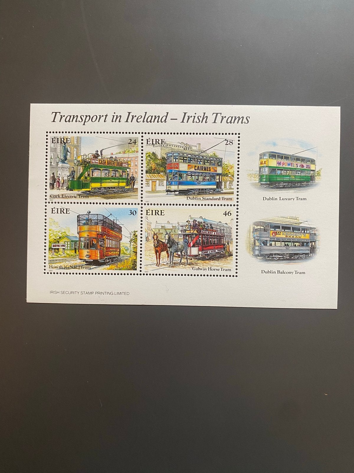 Velletje Ierland 1987 postfris - Ierse Trams, Ophalen of Verzenden, Postfris, Overige thema's
