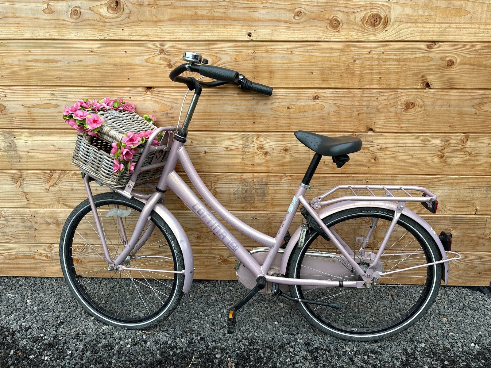 Cortina fiets met mandje en bloemen, Terugtraprem, 50 tot 53 cm, Ophalen, Overige merken