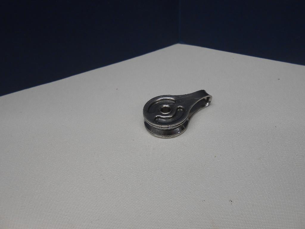 Mini enkelschijfs blok, katrol, voor staaldraad of Dyneema, Ophalen of Verzenden, Gebruikt, Lijn of Blok