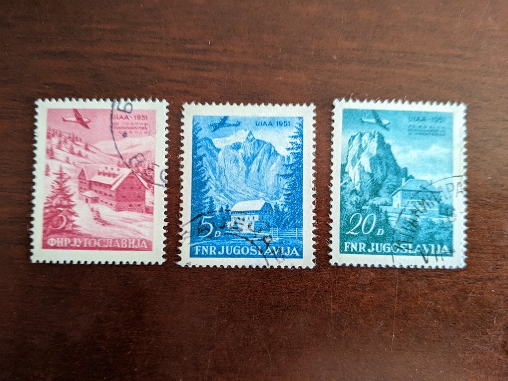 JOEGOSLAVIE 1951; serie ALPINISME, Verzenden, Joegoslavië, Gestempeld