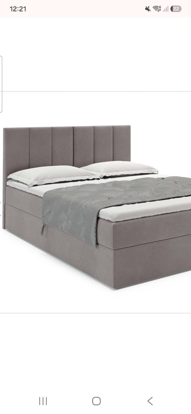 Nieuwe velvet lichtgrijze boxspring 120x200 met opbergruimte, Huis en Inrichting, Ophalen, Nieuw, Twijfelaar, Grijs