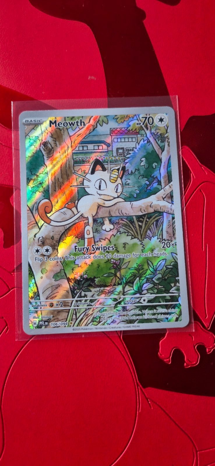 Meowth 106/094 - Pokemon kaart, Ophalen of Verzenden, Zo goed als nieuw, Losse kaart, Foil