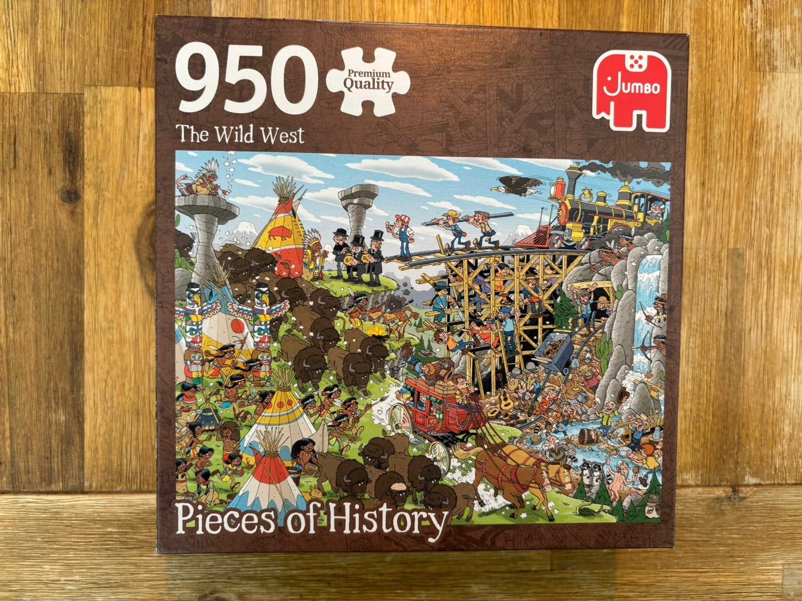 Jumbo Pieces of History-950 stukjes-5 verschillende puzzels, Ophalen of Verzenden, 500 t/m 1500 stukjes, Zo goed als nieuw, Legpuzzel