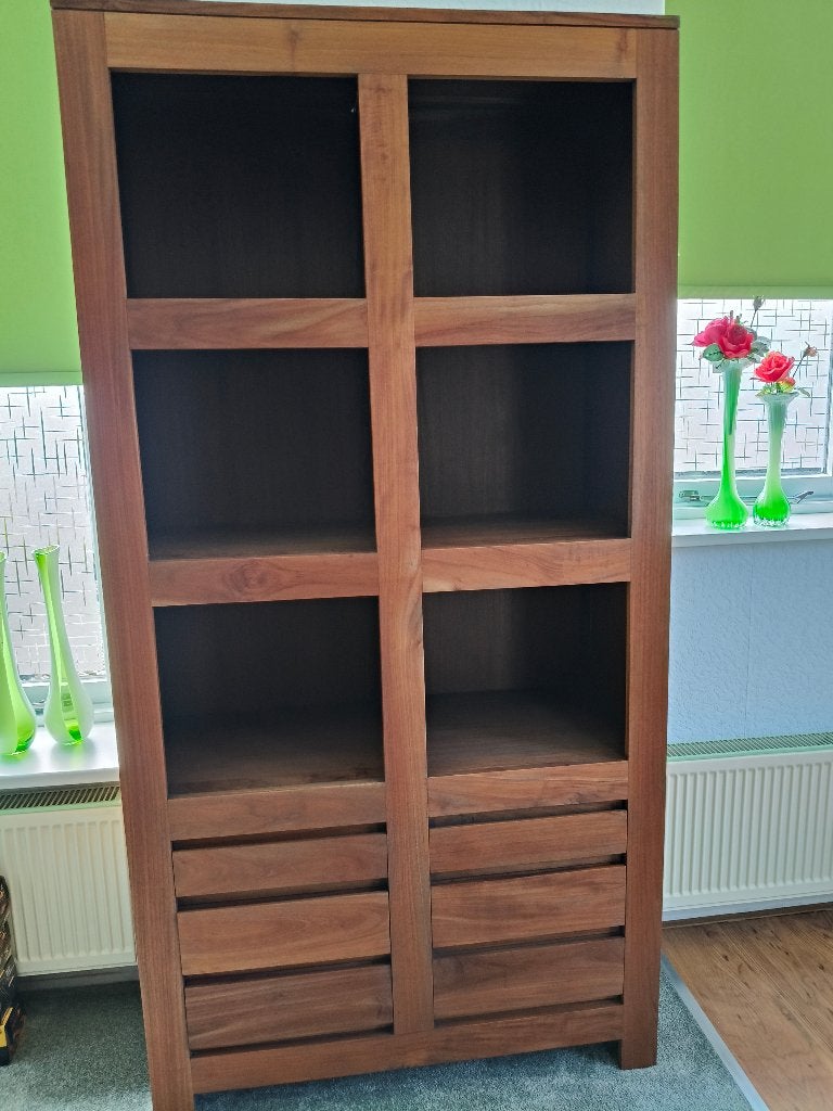 Teakhouten Kast, Gebruikt, 100 tot 150 cm, 200 cm of meer, Teakhout