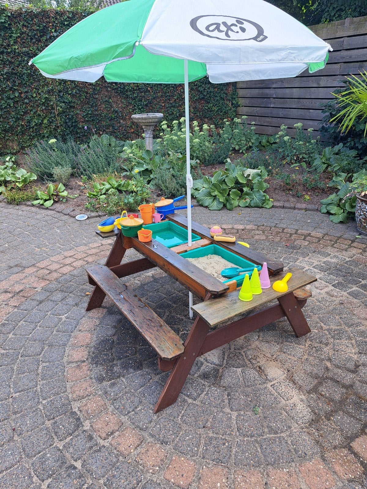 Kinderpicknicktafel water/zandtafel., Ophalen, Gebruikt