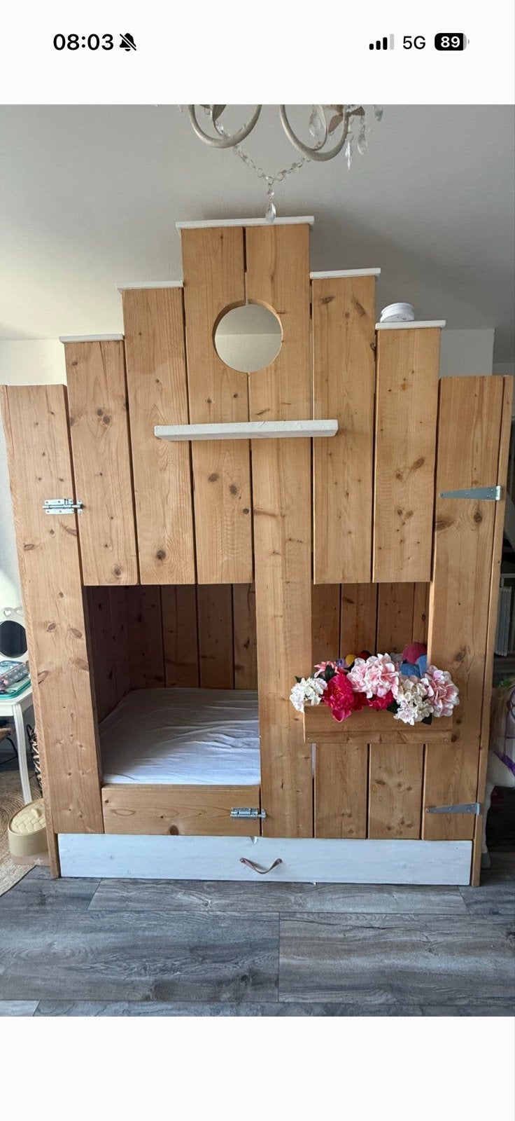 Mooi Kinderbed Huisje - 220x160x77 cm - Zo goed als nieuw, Ophalen of Verzenden, Zo goed als nieuw, 160 tot 180 cm, 70 tot 85 cm