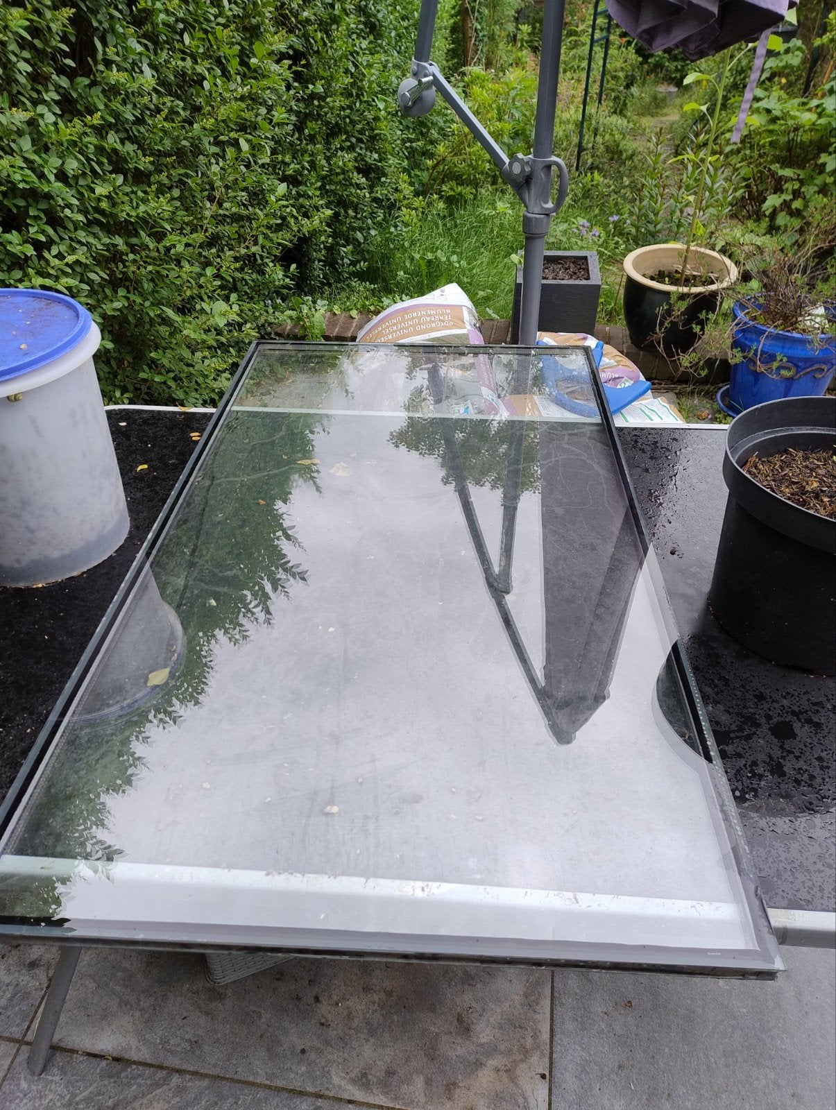 Glasplaat gratis 69x109 dubbelglas, Tuin en Terras, Ophalen, Gebruikt