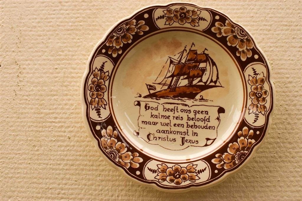 Porseleinen Wandbord met tekst 48477, Ophalen of Verzenden, Gebruikt