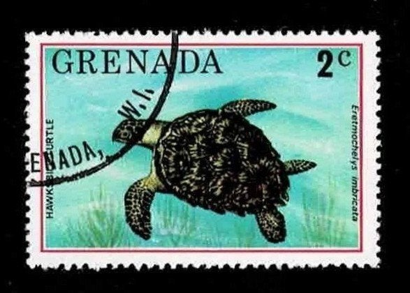 postzegel 727 Grenada dieren Zeeschildpad, Ophalen of Verzenden, Gestempeld, Noord-Amerika