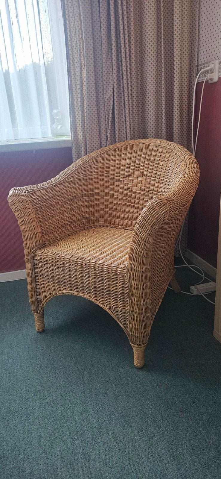 Gratis Rotan stoel met kussen - Rookvrij huis, Huis en Inrichting, Ophalen, Gebruikt, Overige kleuren, Riet of Rotan