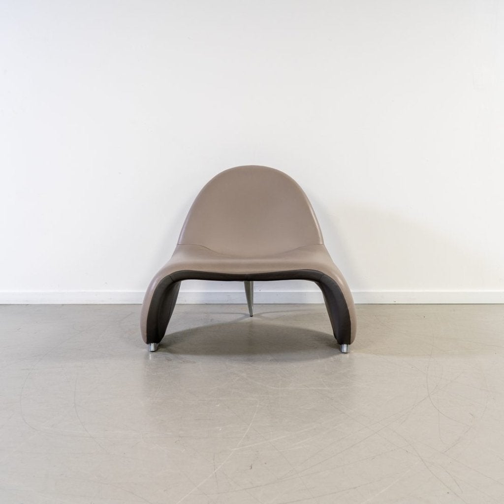 Leolux Sella Fauteuil Grijs/Antraciet Leer, Huis en Inrichting, Fauteuils, Niet ingevuld, Zo goed als nieuw, Niet ingevuld, Niet ingevuld