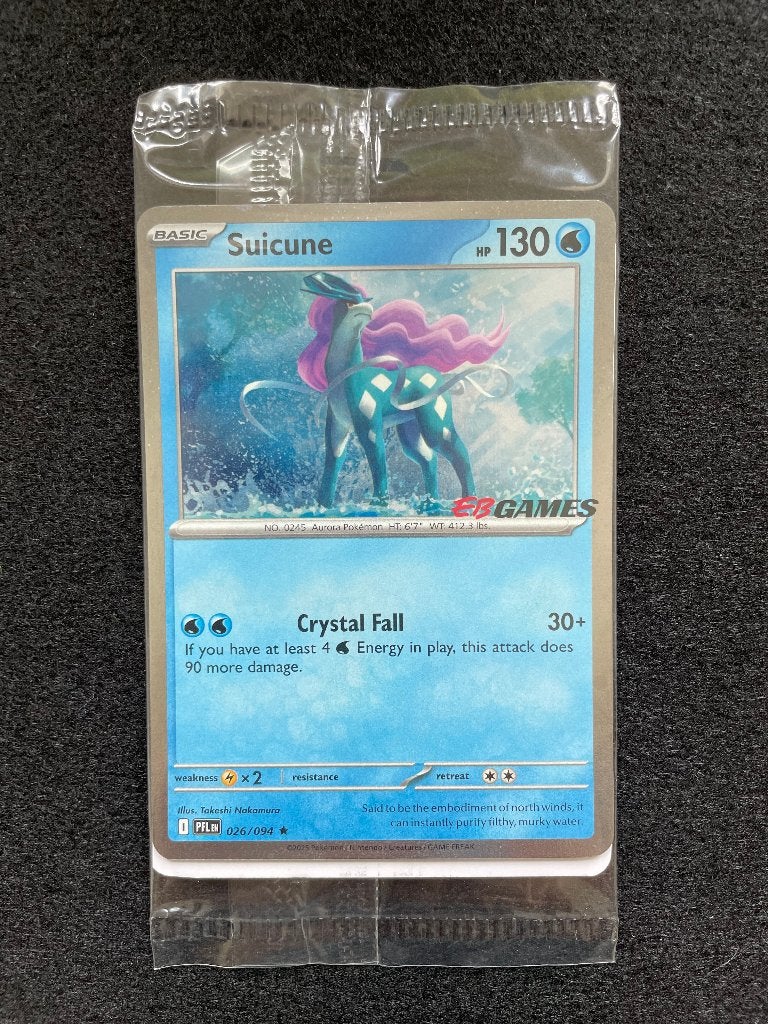 Suicune Promo Pokemon 026/094 - PFL - EB Games - sealed!, Ophalen of Verzenden, Nieuw, Losse kaart, Foil