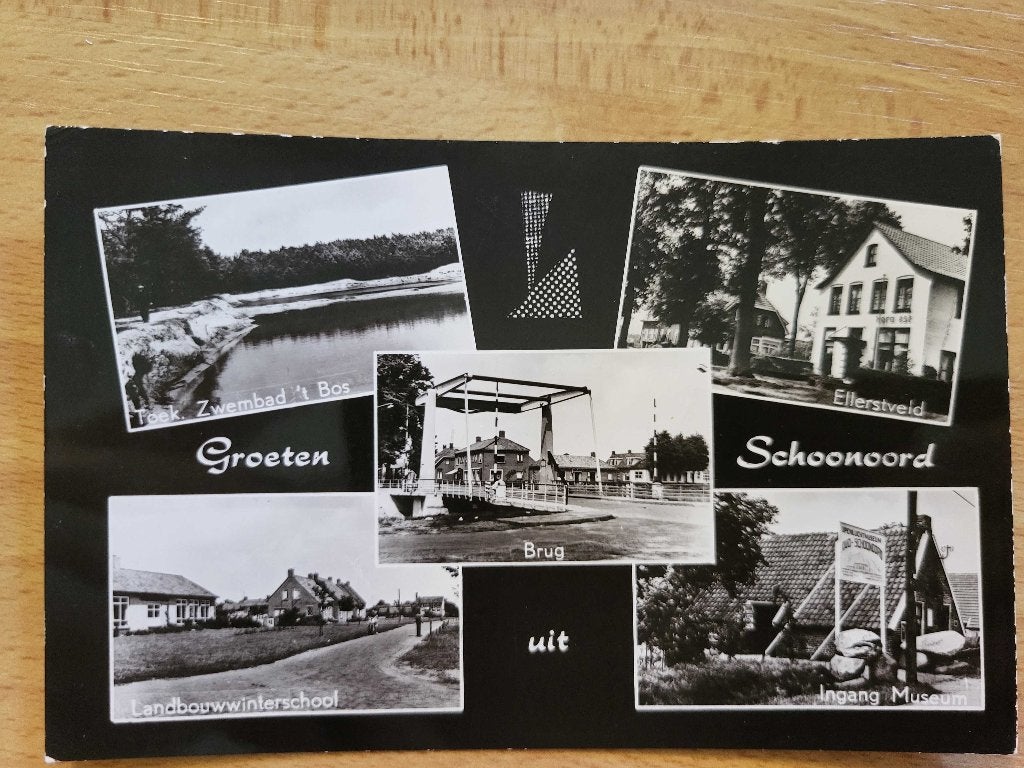 ansicht SCHOONOORD meerluik, Verzamelen, Ansichtkaarten | Nederland, Ophalen of Verzenden, Voor 1920, Drenthe