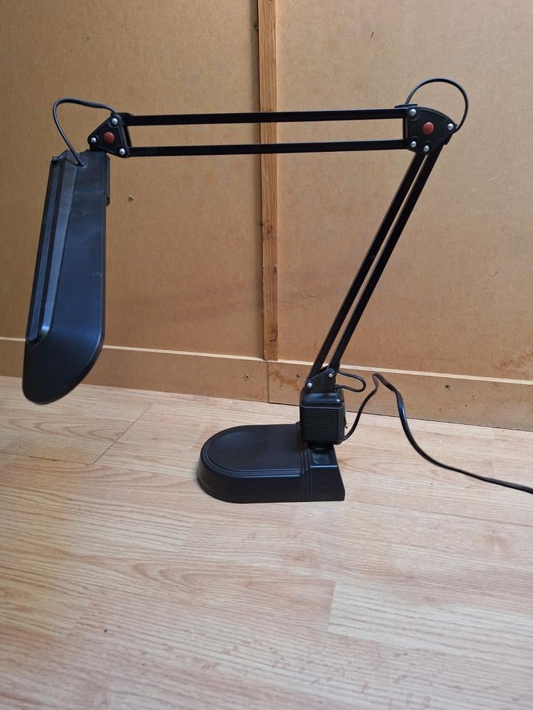 Zwarte Bureaulamp met Verstelbare Arm, Ophalen of Verzenden, Gebruikt, Metaal
