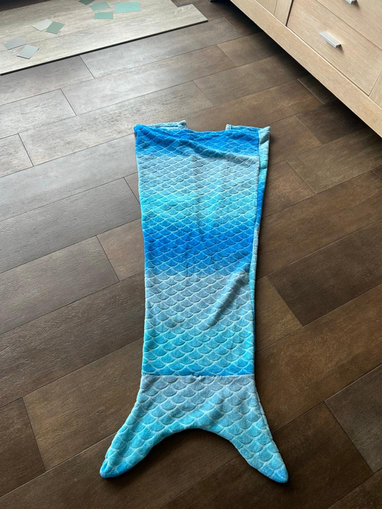 Fleece Zeemeermin Deken - Blauw/Turquoise, Ophalen of Verzenden, Zo goed als nieuw