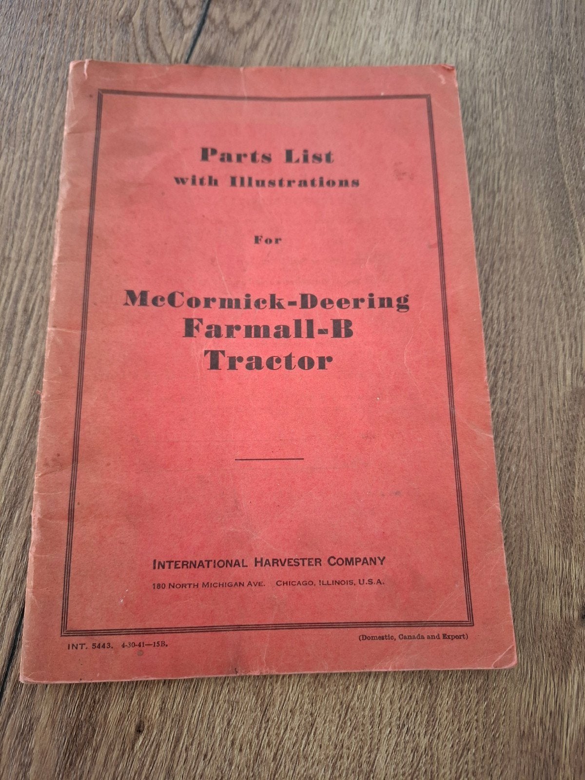 McCormick-Deering Farmall-B Tractor Onderdelenlijst, Boeken, Ophalen of Verzenden, Gelezen, Overige merken, International Harvester Company