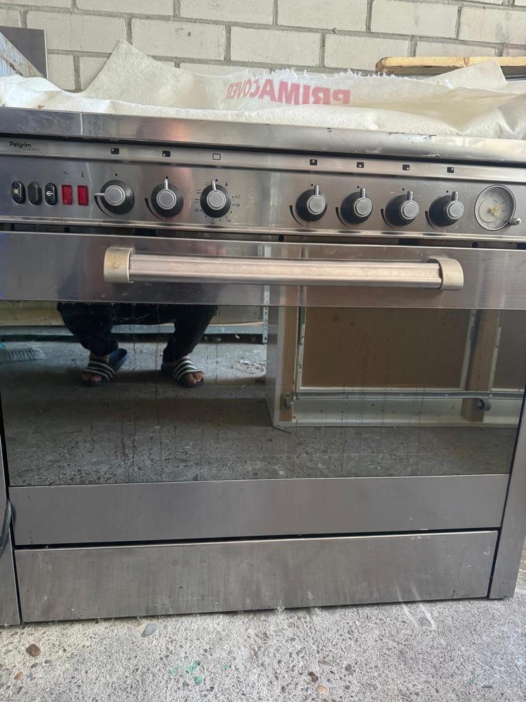 Pelgrim Novecento Fornuis met Oven - RVS, Ophalen, Gebruikt, 60 cm of meer, Grill