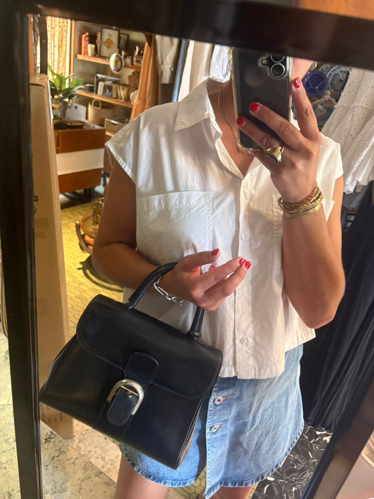 Delvaux Brillant MM vintage boxcalf marineblauw, Sieraden, Tassen en Uiterlijk, Tassen | Damestassen, Ophalen of Verzenden, Gebruikt