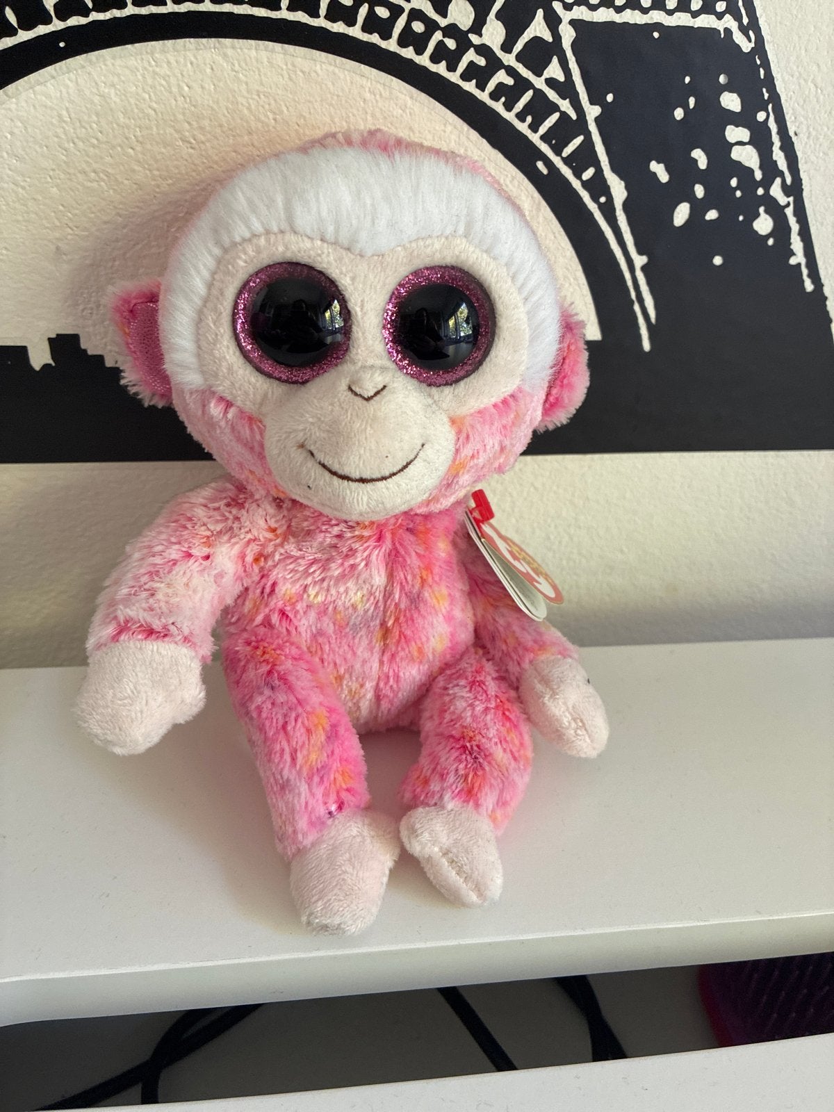 Ty Beanie Boo Ruby de aap knuffel, Verzenden, Roze, Klein (minder dan 20 cm), Met label