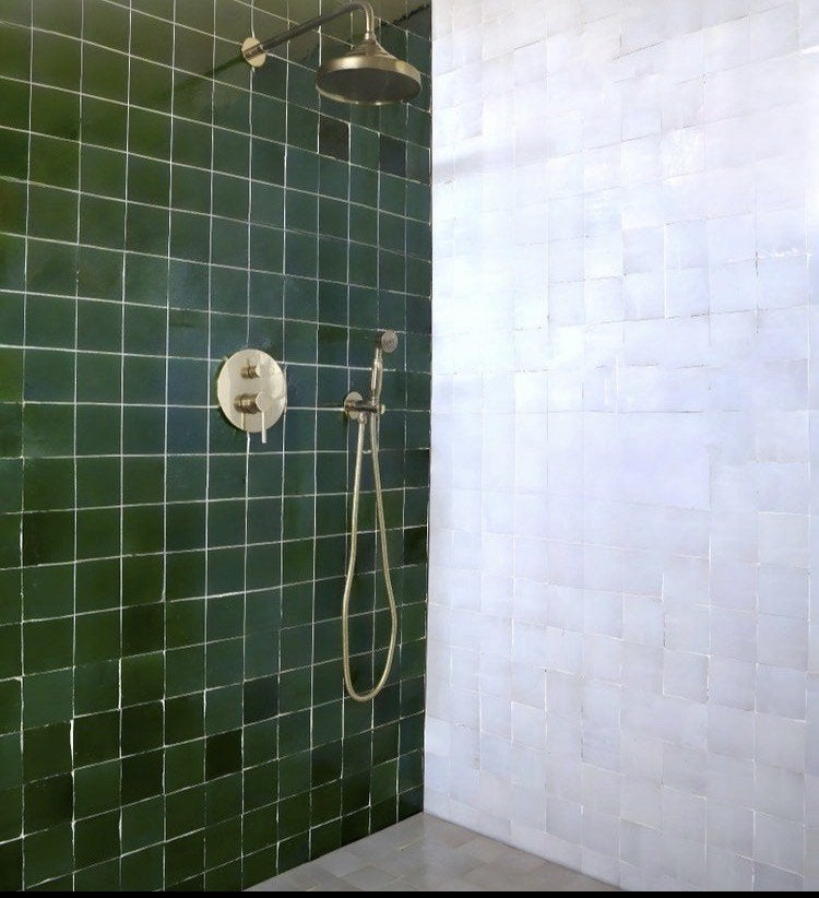Douchekraan ongelakt messing, Ophalen, Nieuw, Koper, Douche