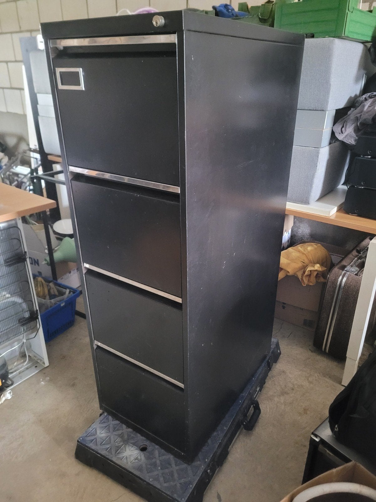 Zwarte stalen Archiefkast 4 lades, Ophalen, Gebruikt, 50 tot 100 cm, Minder dan 100 cm