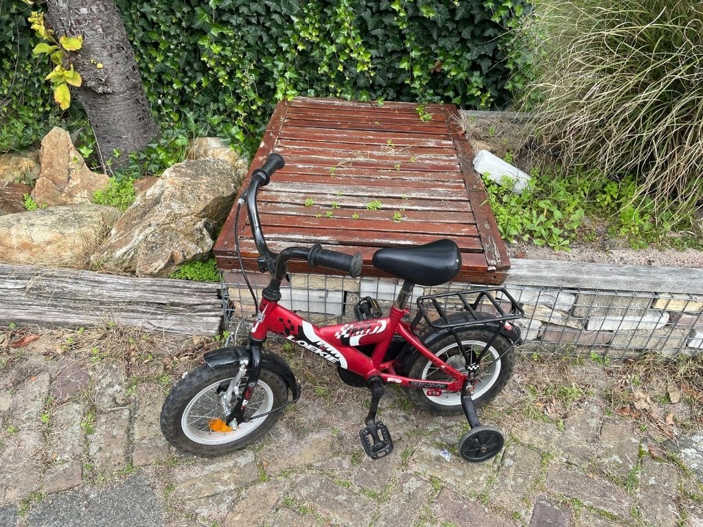 Loekie kinderfiets 16 inch rood/zwart – met zijwieltjes, Ophalen, Terugtraprem, Zijwieltjes, Loekie