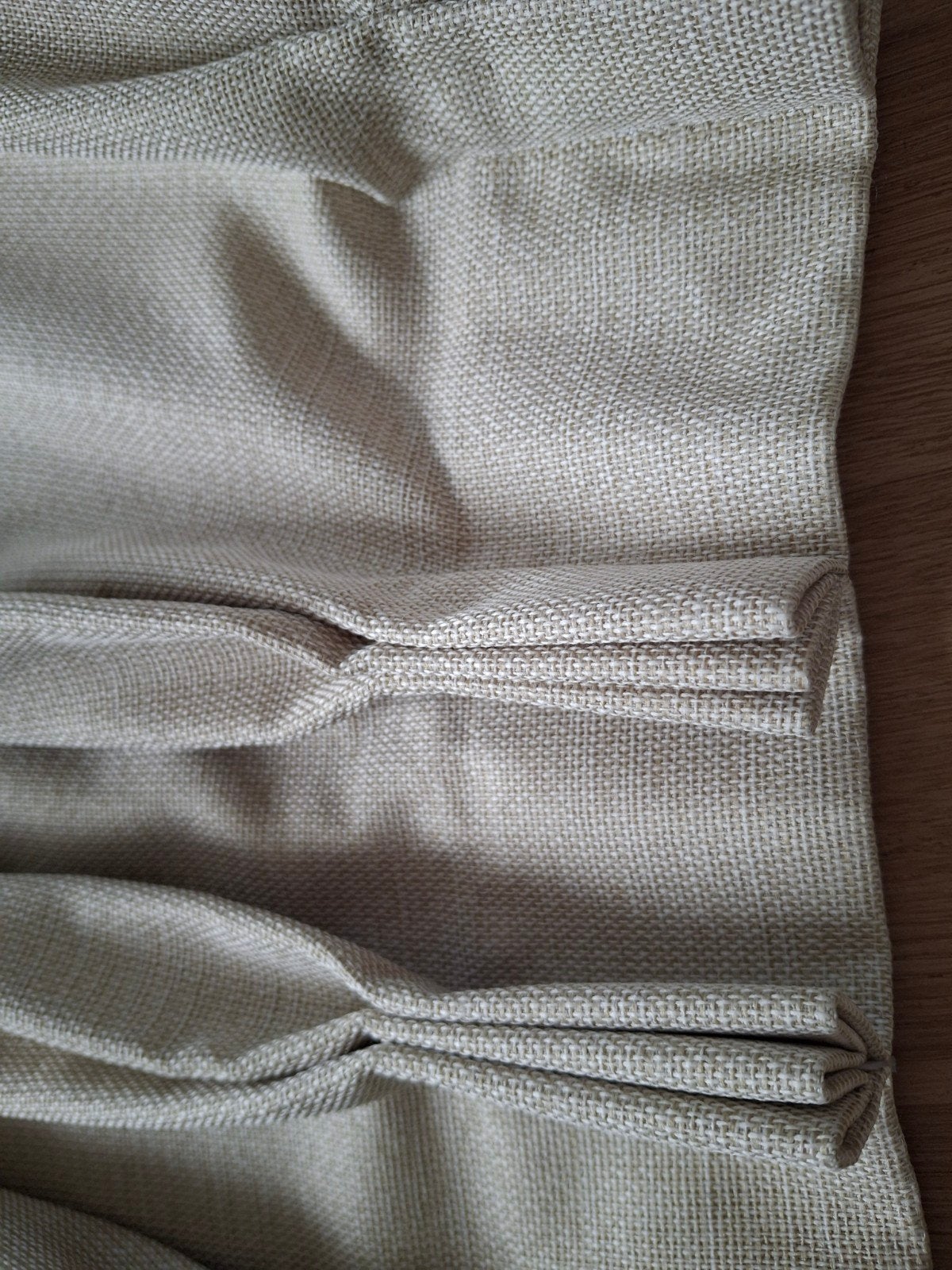 zandkleurige gordijnen, Overige merken, Met haken, Beige, Ophalen of Verzenden
