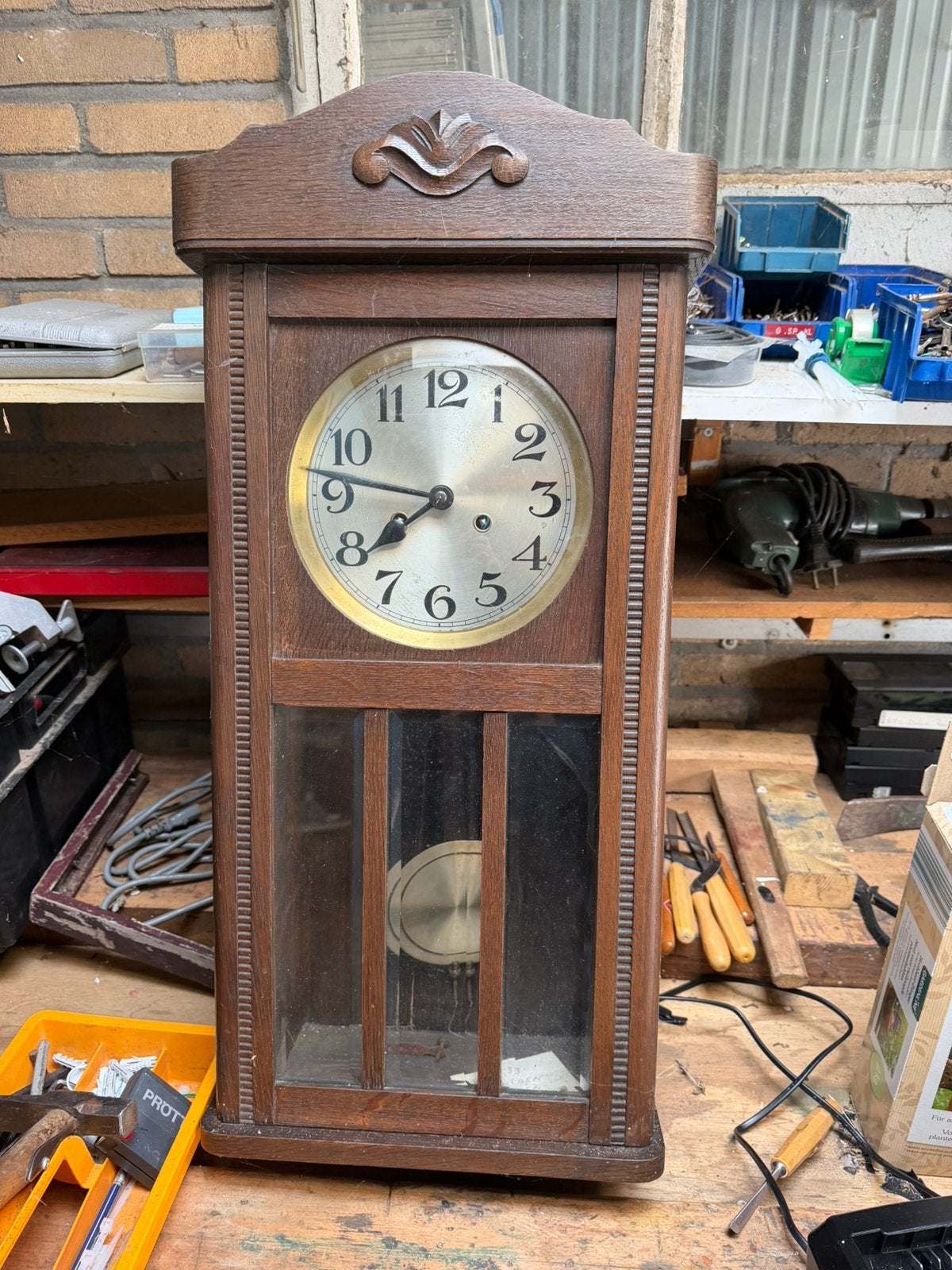 Klok antiek, regulateur klok, Ophalen of Verzenden
