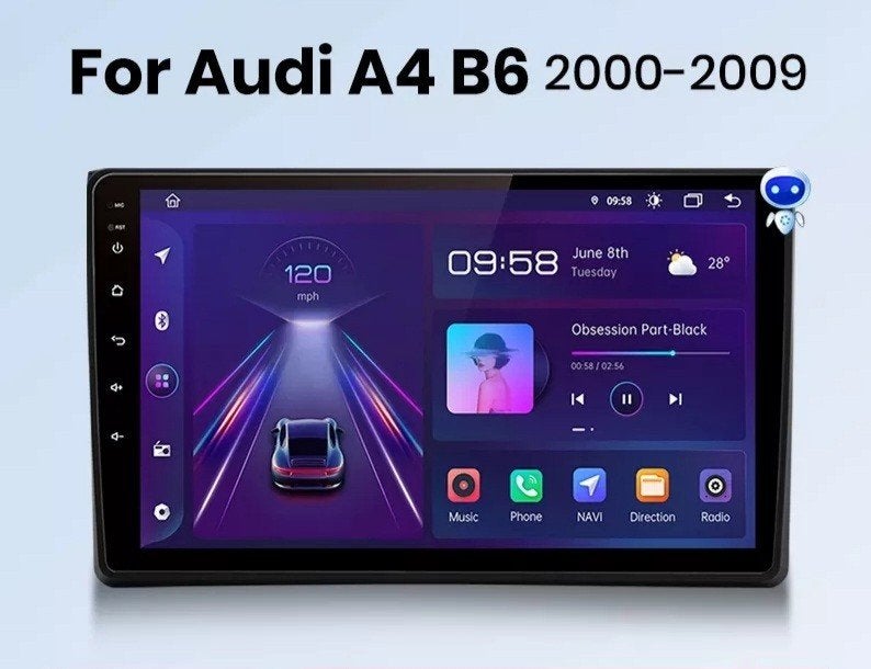 Audi A4 autoradio 9inch Android auto Apple Carplay navigatie, Ophalen of Verzenden