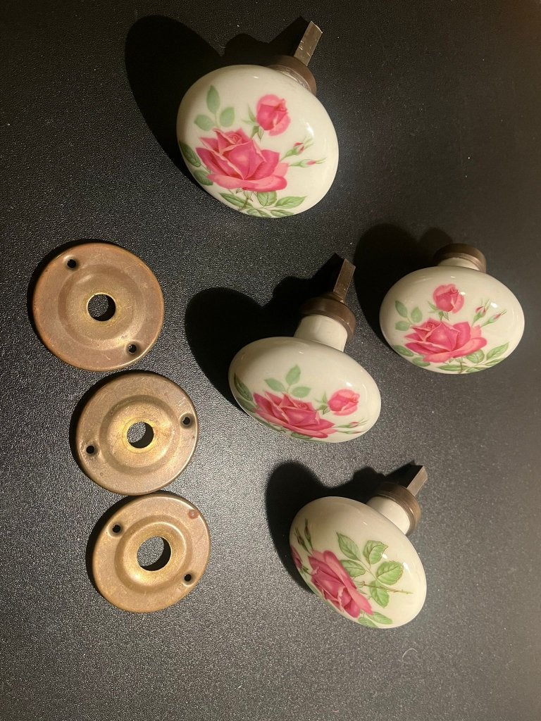 Vintage Limoges porseleinen deurknoppen 4 stuks, Ophalen of Verzenden