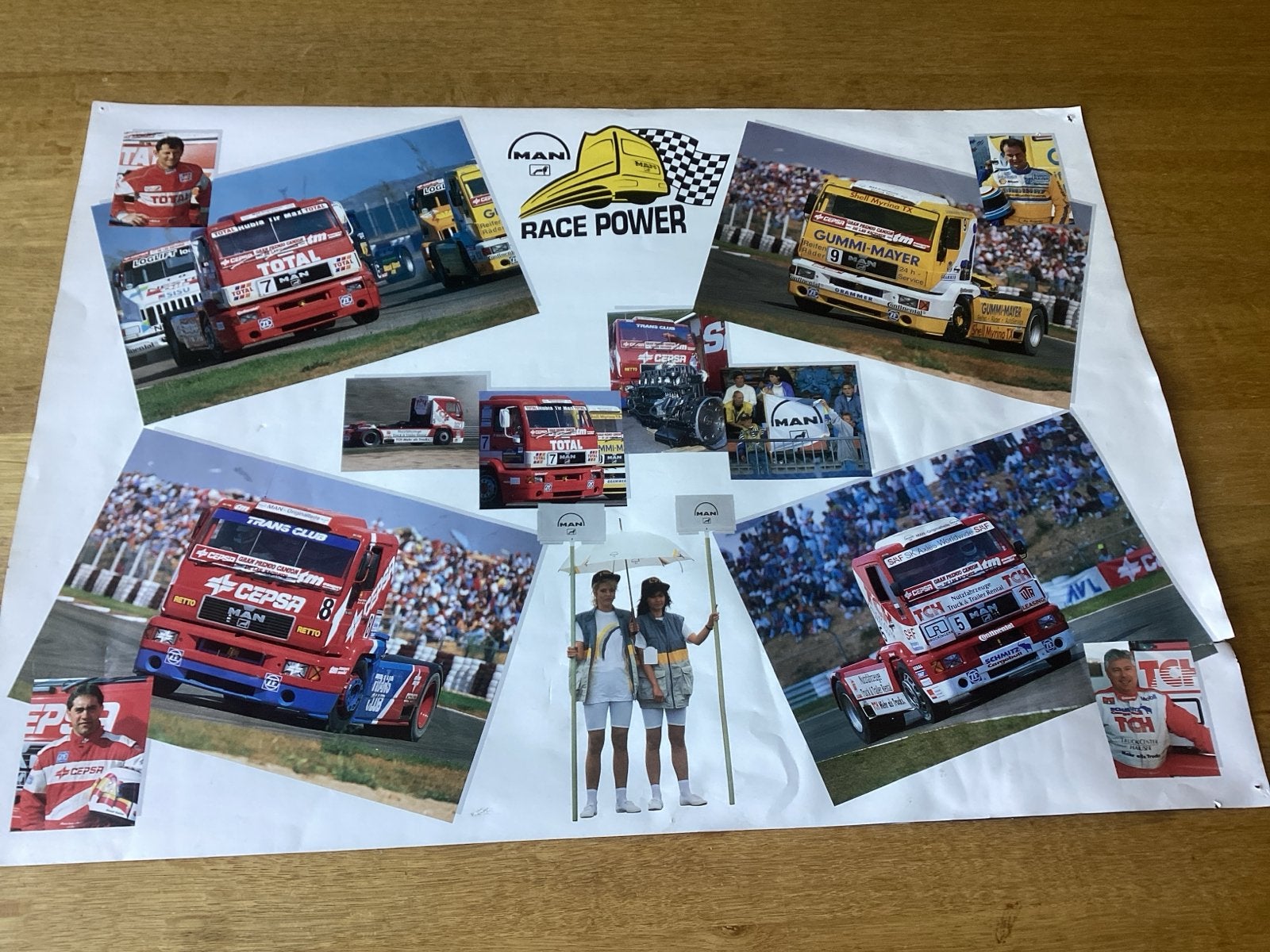 MAN Race Power Truck Racing Poster 69 x 49 cm, Ophalen of Verzenden, Gebruikt, Auto's