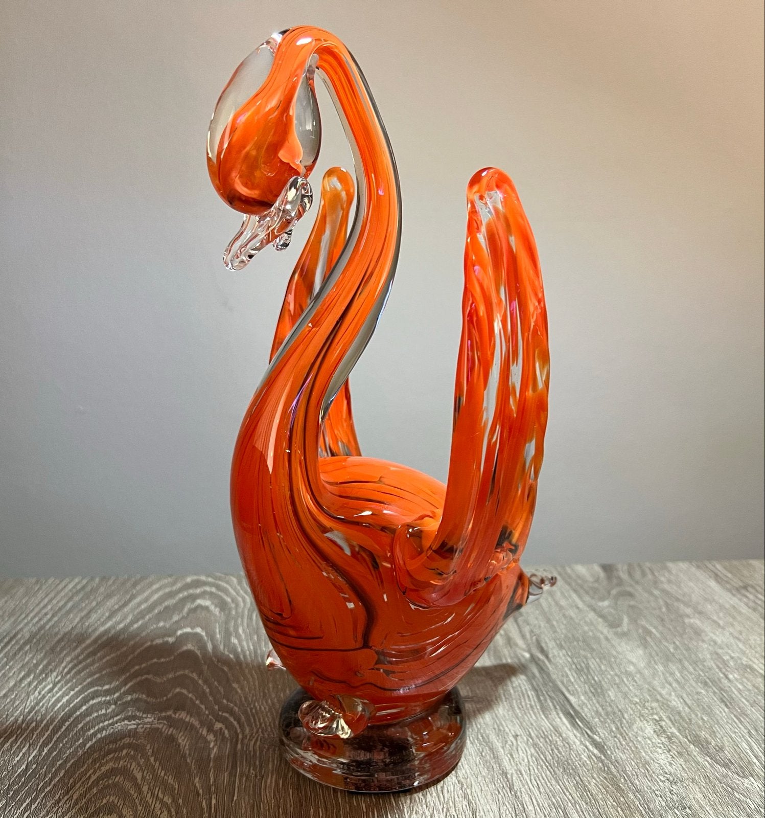 Grote Vintage Murano Glazen Zwaan – Italië (31 cm), Antiek en Kunst, Ophalen of Verzenden