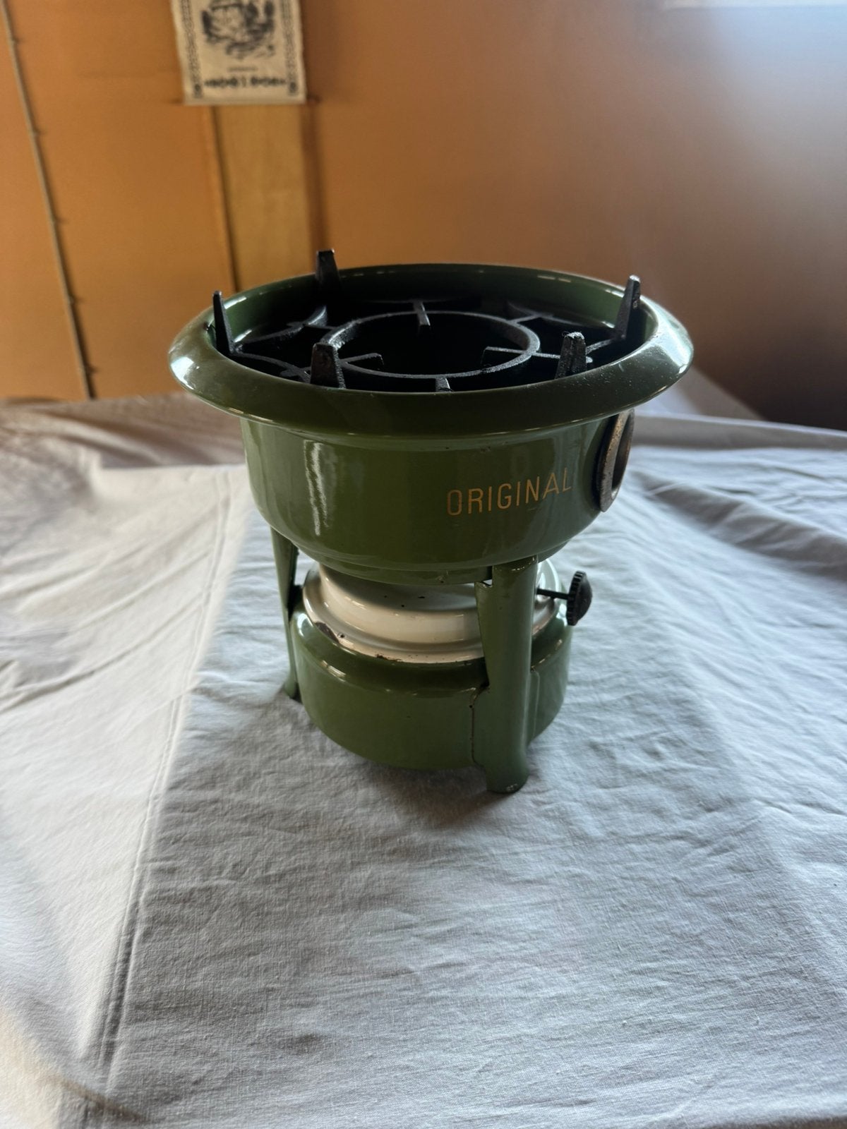 Petroleum stel 1 pitter kleur groen en oranje (Nr: 2278), Ophalen