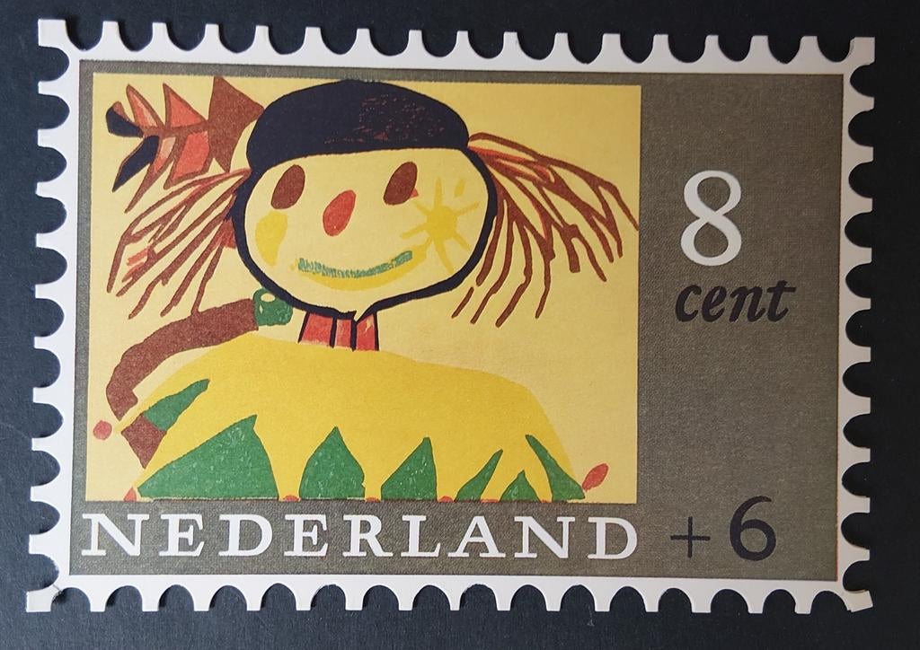 Kinderbedankkaart 1965 B oplage (977), Verzenden, Gestempeld, Overige thema's