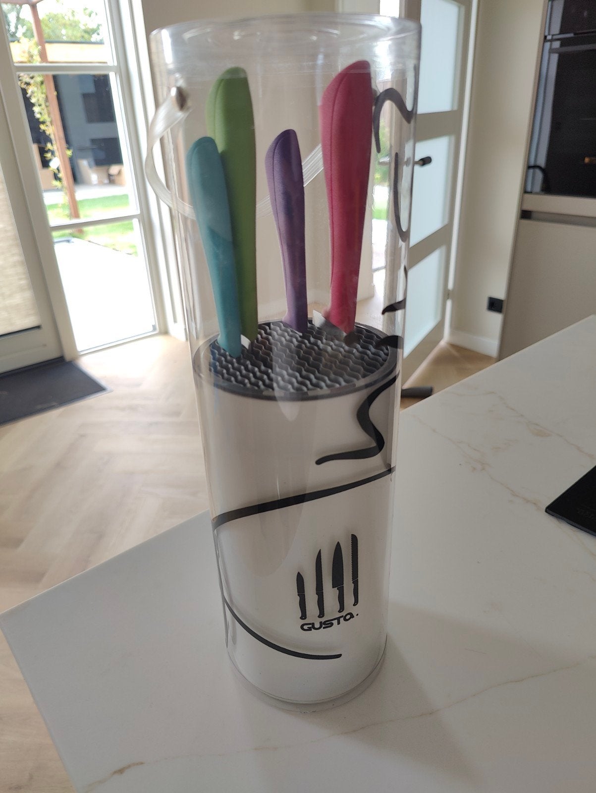 Gusto messenblok met 4 gekleurde messen, Ophalen, Overige typen, Kunststof, Nieuw