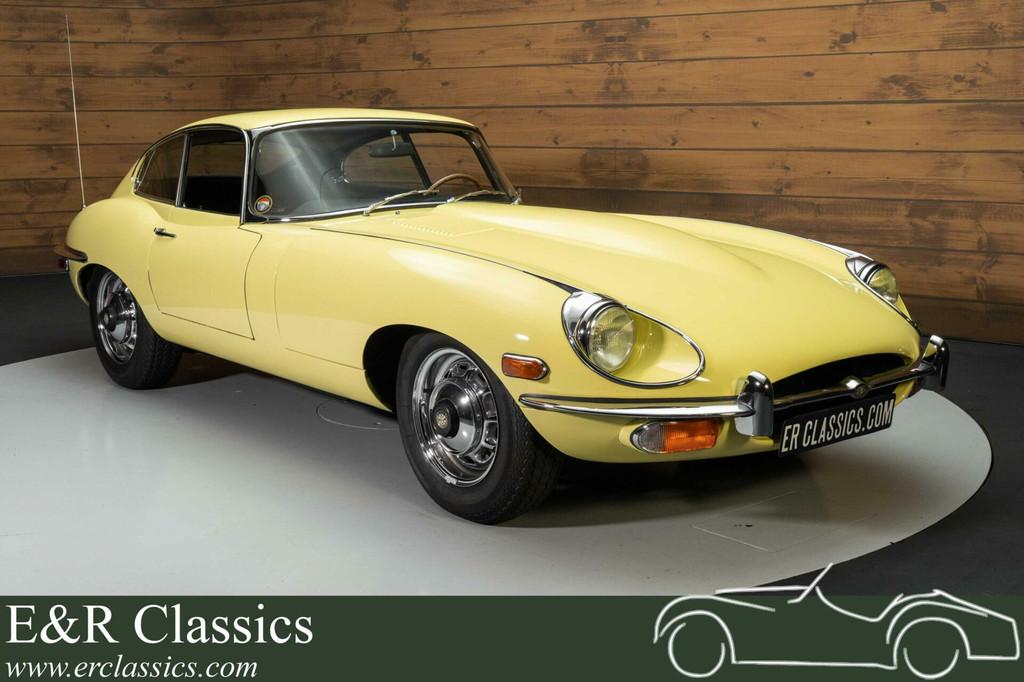 Jaguar E-Type S2 Coupe | Gerestaureerd | 1970, Auto's, Oldtimers, Bedrijf, Te koop, Lederen bekleding, Jaguar, Benzine, Coupé