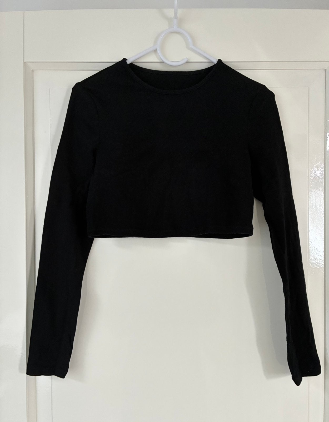 Crop top lange mouw, Maat 38/40 (M), Zwart, Ophalen of Verzenden, Lange mouw