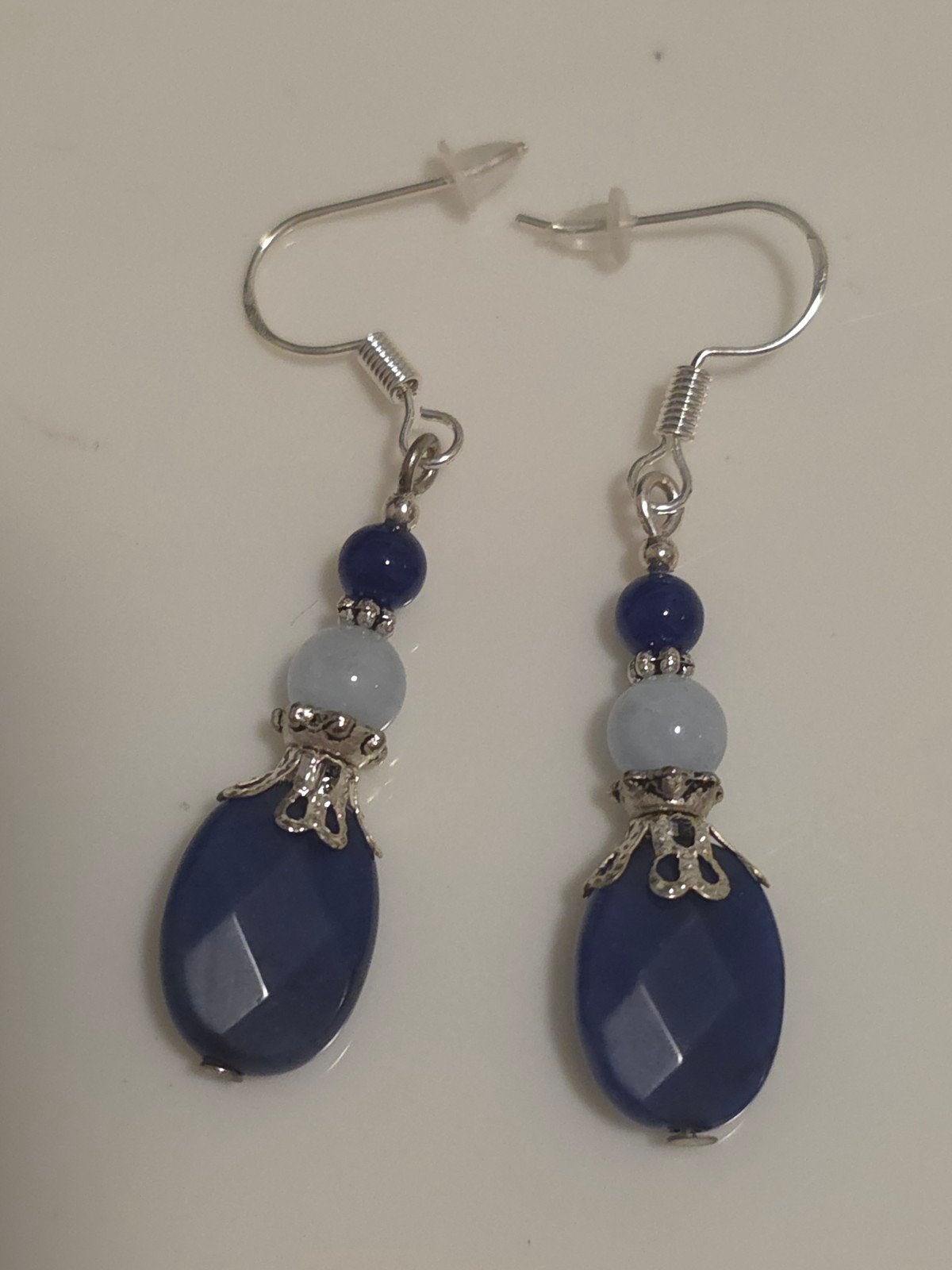 Elegante blauwe oorbellen, Overige materialen, Hangers, Blauw, Zwanensingel 239