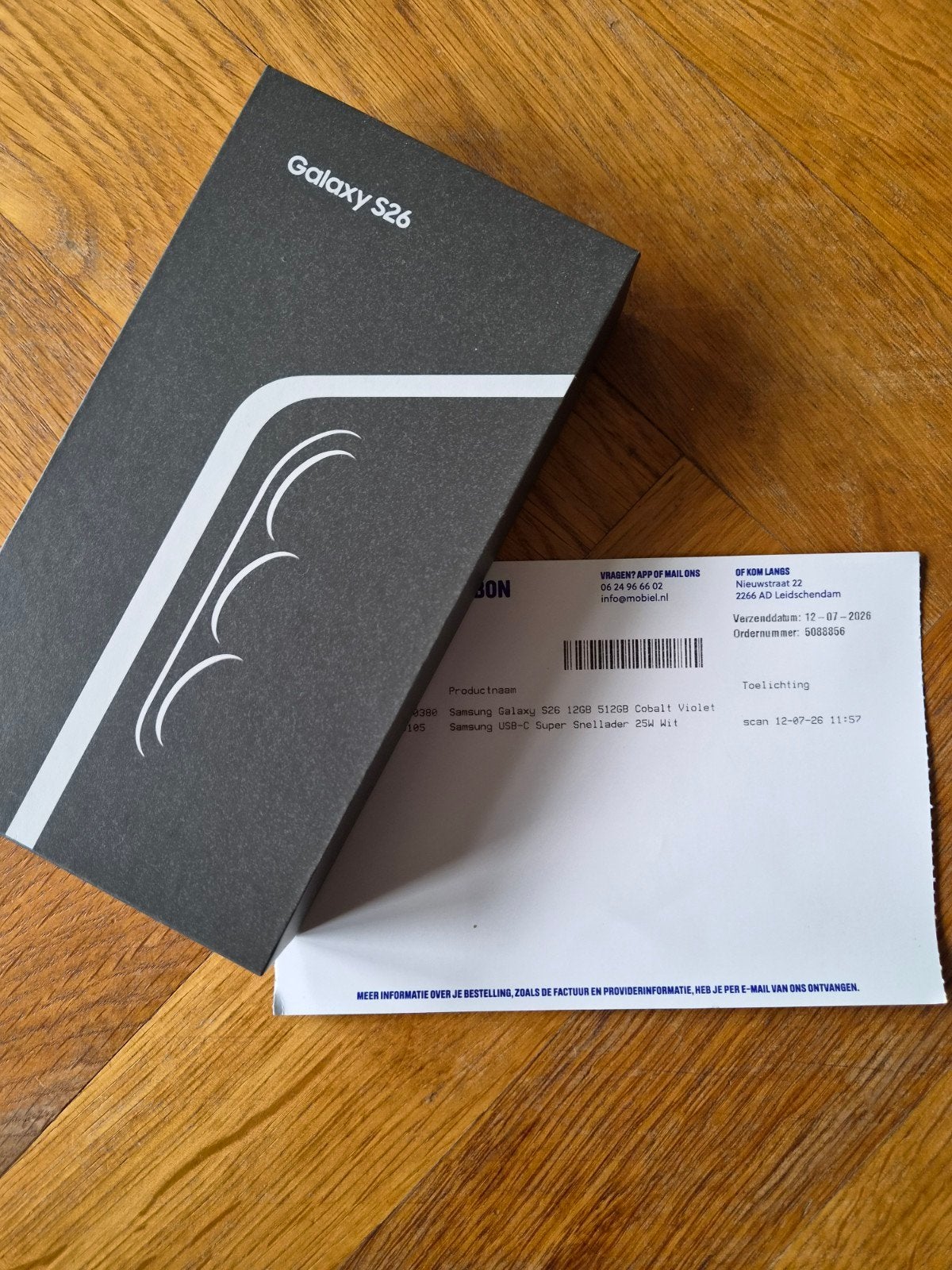 Samsung Galaxy S26 512GB Cobalt Violet Nieuw + Bon, Ophalen, Nieuw, Zonder simlock, Zonder abonnement