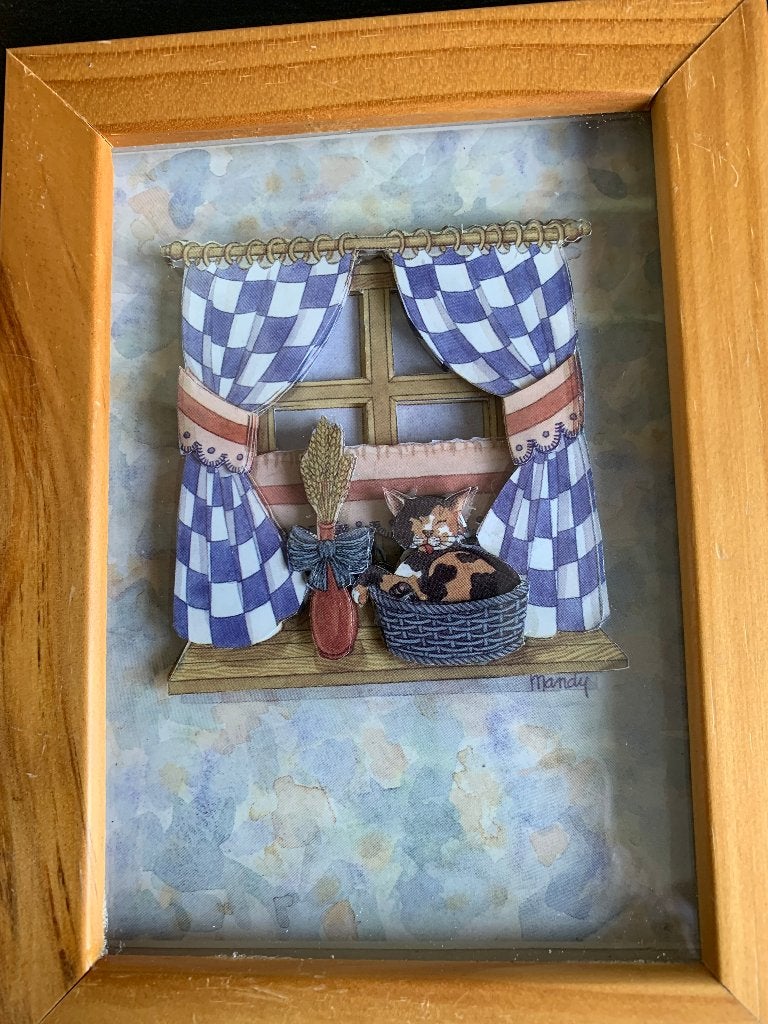 Schattige handgemaakte 3D-tafereeltjes met katten, Handgemaakt, Overige merken, Verzenden, Zo goed als nieuw